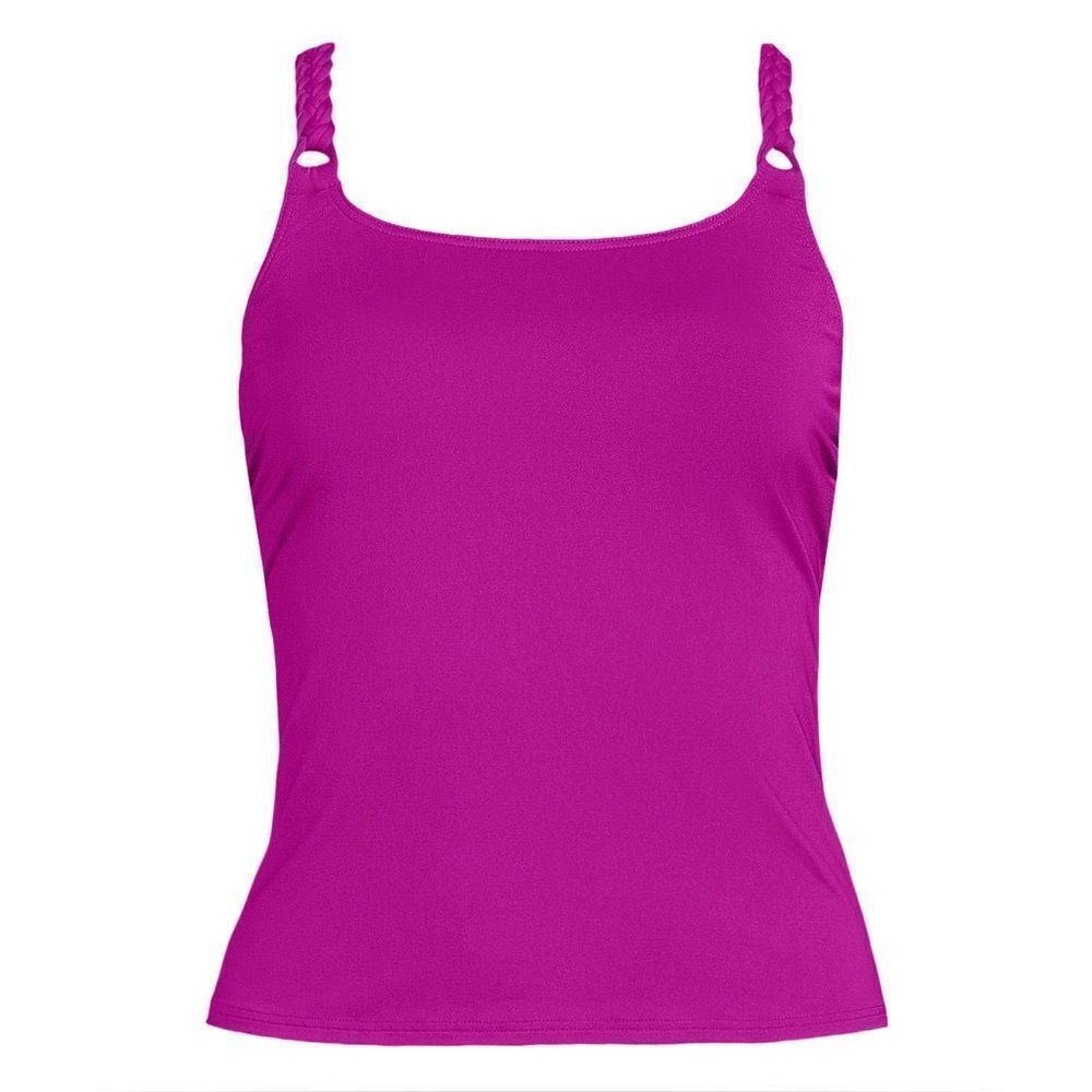 Land's End Tankini Top Macrame Straps crimson rose lightweight soft bra Various